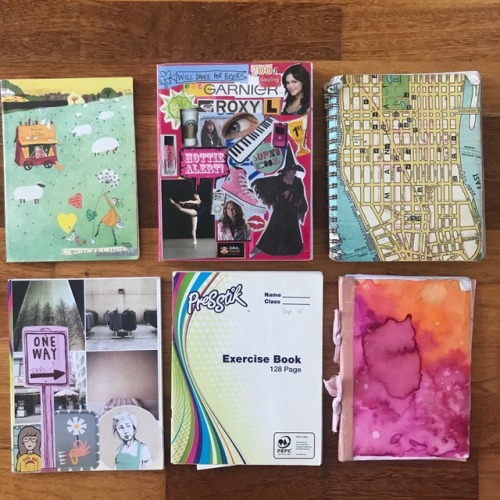 these are all my journals since 2004. wow so angsty