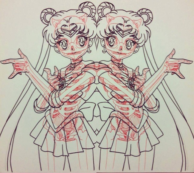 chat-oy-ant:  X-Ray Coloring Book, Chris Panda Rather than coloring in the cartoons,
