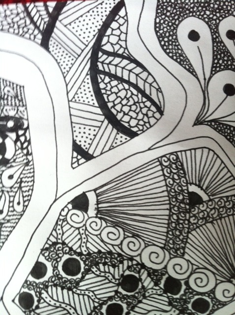 Yesterday I obtained a book about Zentangle and then this happened so I am going to fill in bubble w