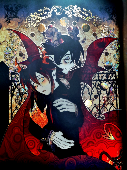 here’s the physical version of my color page for the “Speak of the Devil” satanivlis fanbook, which 