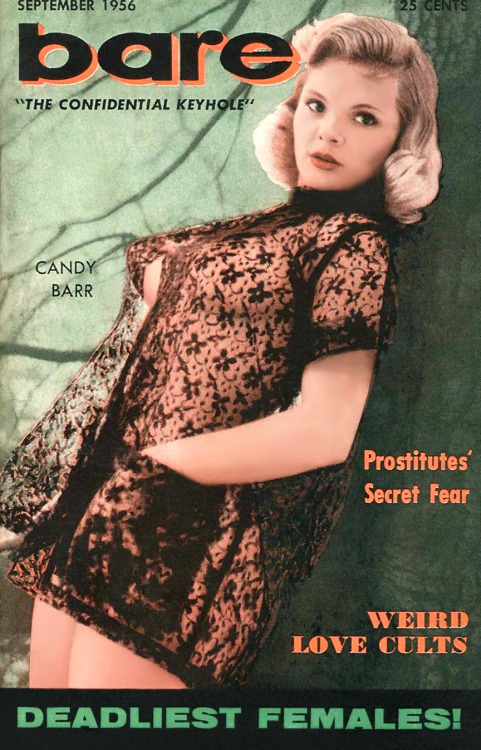 Candy Barr adorns the cover of the September porn pictures