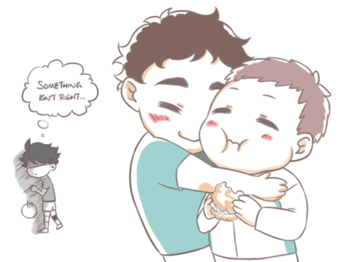 sugarwaraaa:  mattsun loves it when makki eats, he looks like a squirrelthe aftermath:matsukawa issei please take responsiblity