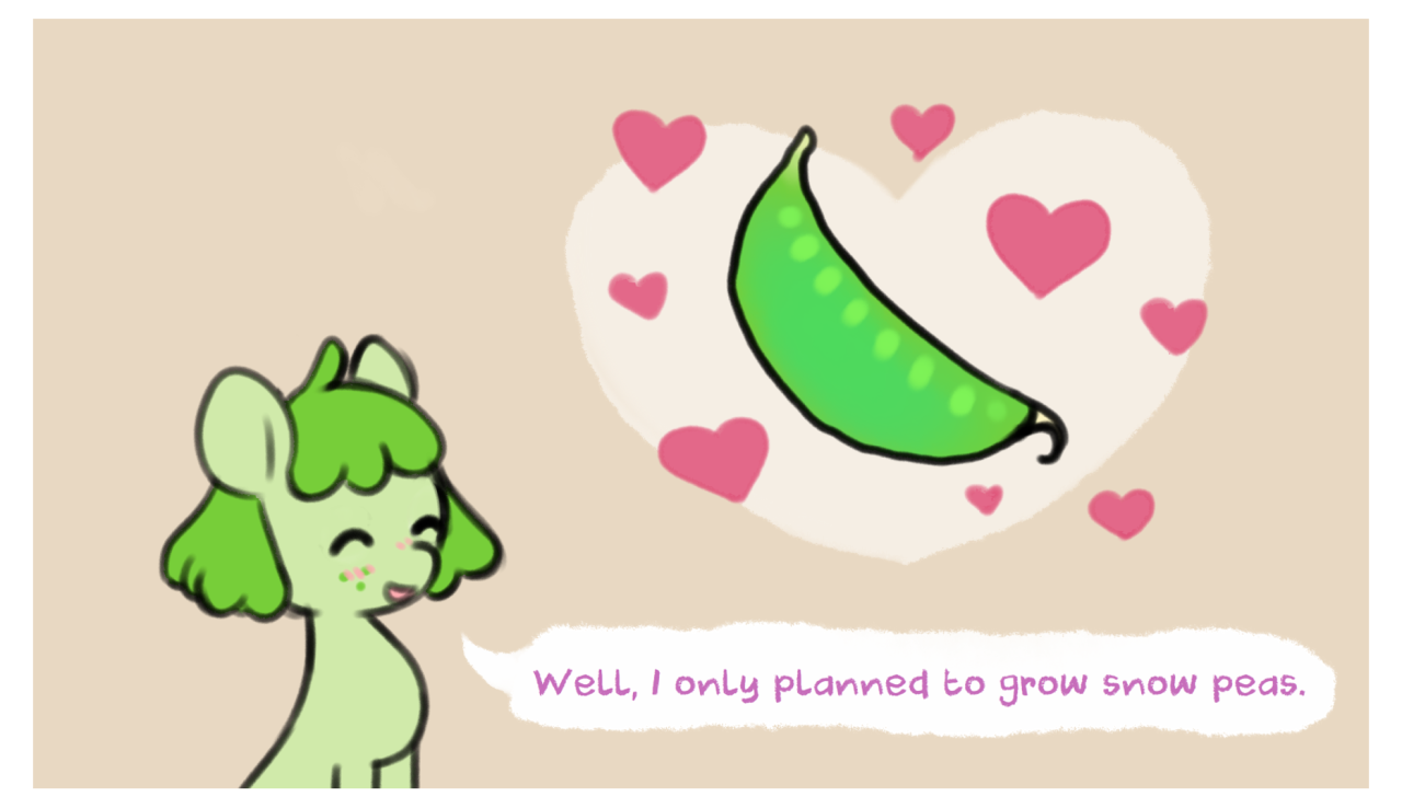 ask-snewpea:Snew Pea: Man I love peas. @ask-shaulaHehe, such an obsessed lil cutie~