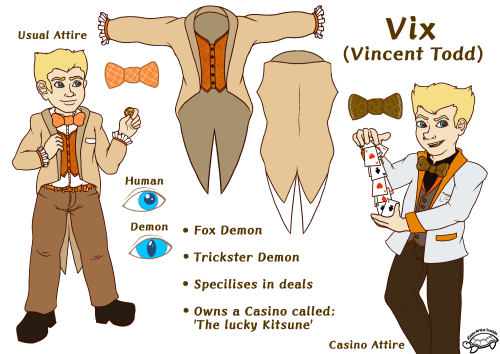 Character sheet for Vix my Reverse/Demon!Aziraphale He came about because if an fic/inktober prompt,