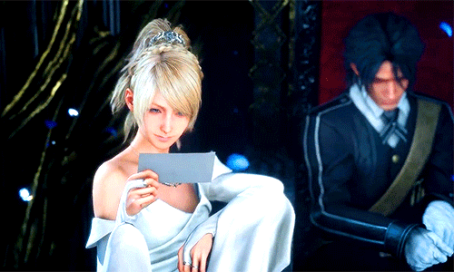 mistress-light: I just love how Noctis takes off his gloves before touching Luna’s face, and t