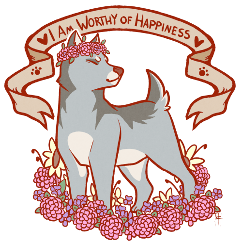 gaelfox:  These Inspirational Pups will hebrighten your day with words of wisdom. Available in many products, from stickers to cases to notebooks and apparel, on my Redbubble Store   It’s Monday again, but don’t let that get you down!