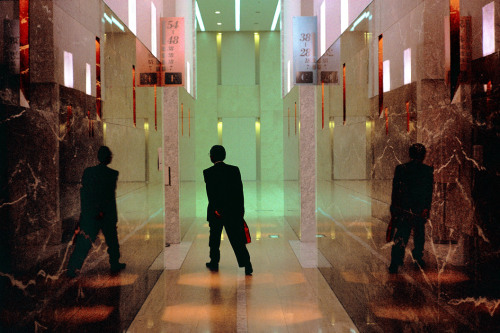 20aliens:JAPAN. Tokyo. 1997. Interior of a brand new building by architect Takahiko YANAGISAWA. Harr