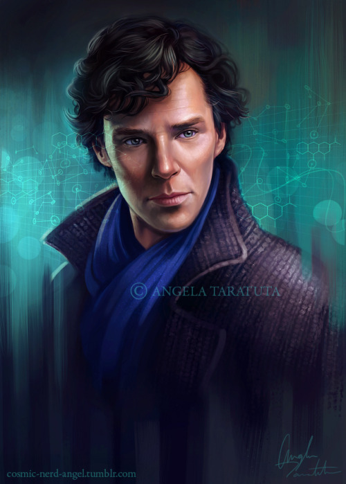 cosmic-nerd-angel: Digital portrait of Benedict Cumberbatch as Sherlock PRINT AVAILABLE