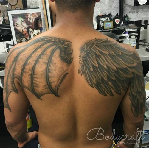 Bodycraft Studios Nottingham — Healed angel & demon wings Artist: Stu...