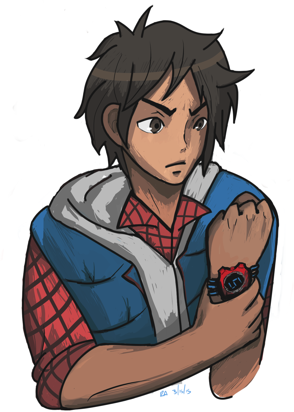 hellabaka:Finished the Junpei I sketched out the other day. This was my first time