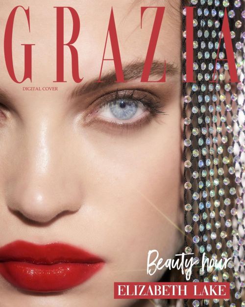 @chenghuaichuang black mesh with crystal gown featured in ‘Beauty hour’ editorial on cover of @grazi