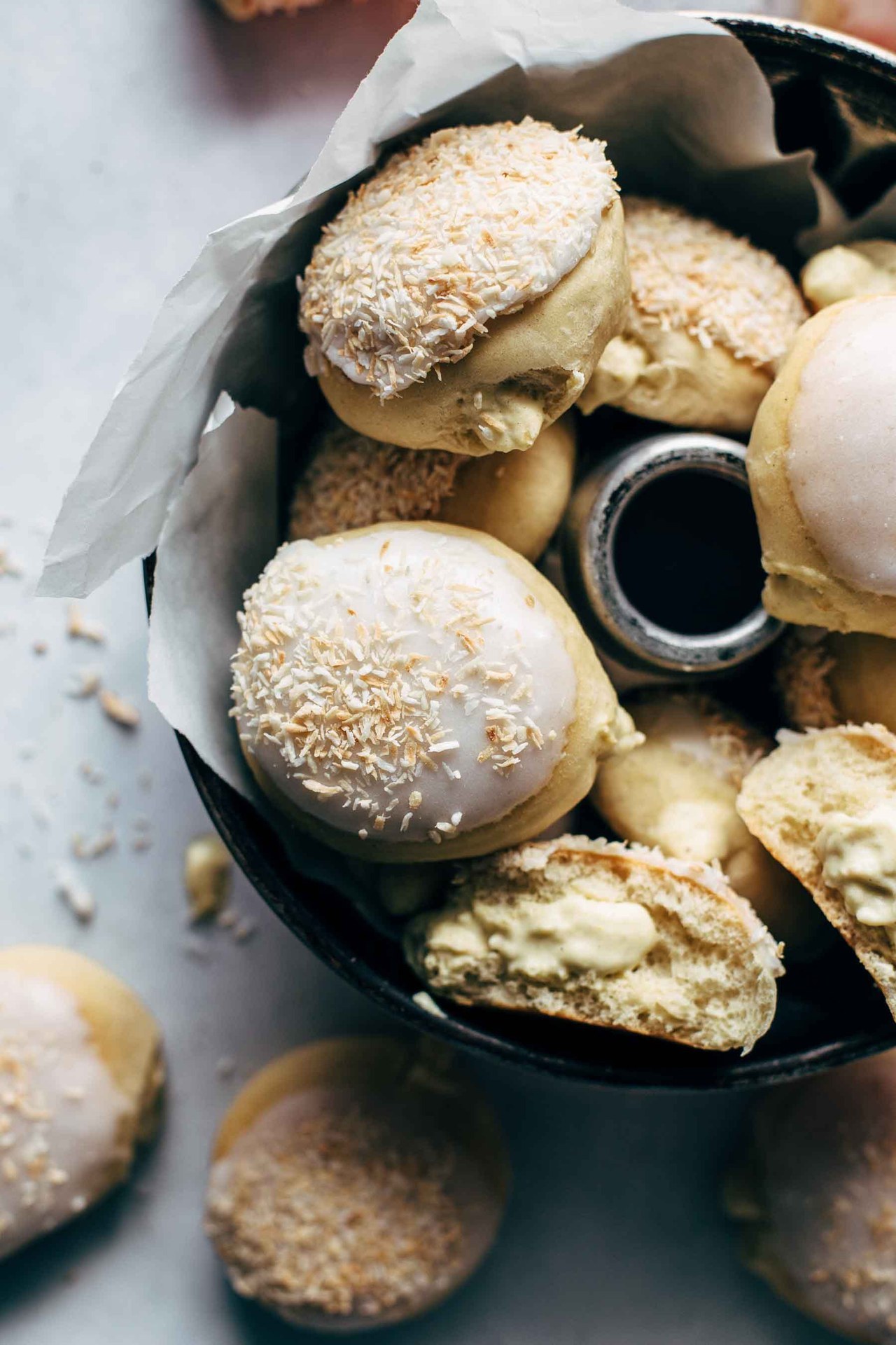 sweetoothgirl:    COCONUT CREAM FILLED BAKED YEAST DONUTS RECIPE