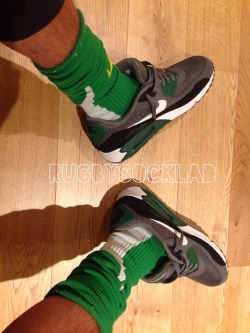 rugbysocklad:  My Air Max and footy sock combo today!!  Super hot !!!!