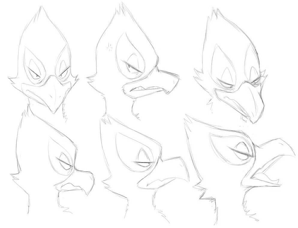 Some Falco face expression practices, in my attempts to learn how to draw him :)