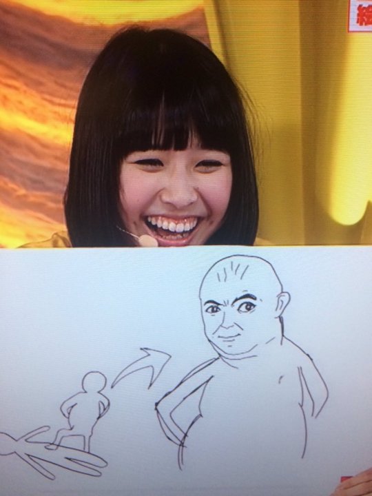 suniuz:  Japanese fan discovered that the titan in Chapter 71 was the same character in the drawing created by Shiori Tamai, a member in Isayama’s favorite idol group “Momoiro Clover”. The drawing appeared on Momokuro-Chan, which is a TV show exclusively