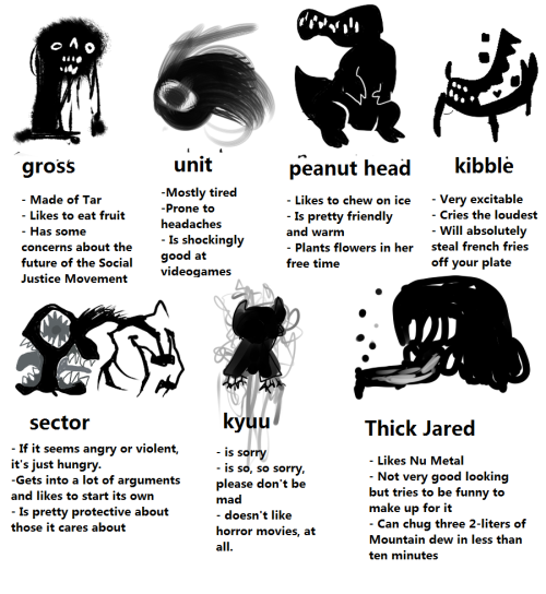 riddlesinpaint:i made a tag yourself meme, but with small manifestations of darkness