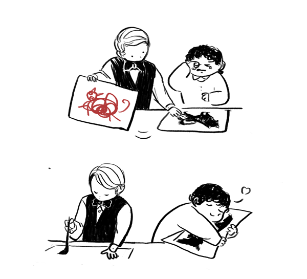 eliosu:  Hannibal Lecter and Will Graham in daycare. bonus.  