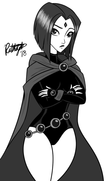  Inktober Day #26 is Raven from Teen Titans. Raven is probably “THE” Gothic character ic