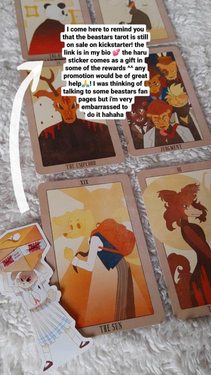 The beastars tarot deck is still on sale! here you have some close up of the cards and some of the a