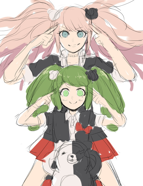 monotsuki - Junko and Monaka work in progress sketch