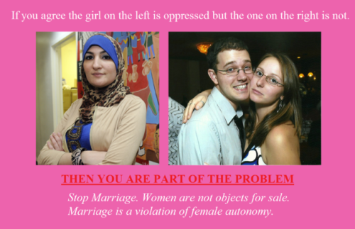 Whether you’re libfem or radfem, we must all agree that marriage is harmful.#StopHeterocaptivity