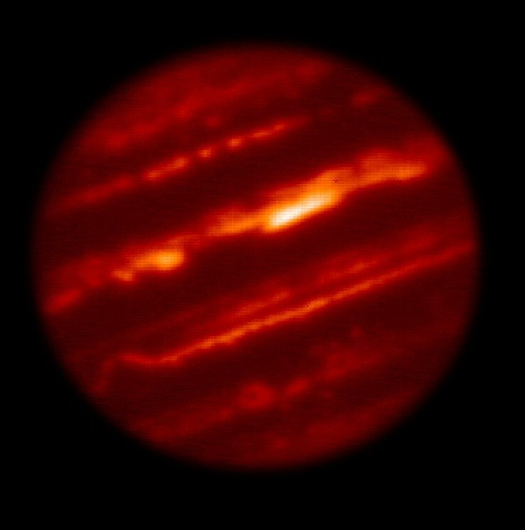 nasajunocam: Jupiter in infrared light, as seen by NASA’s InfraRed Telescope Facility (IRTF). The…