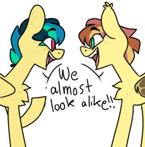 mickearts: my oc sunbeam and @shinonsfw ‘s oc apogee i realized they looked almost like twins lmao  now kiss 