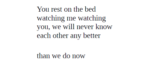 typodescript:heartshop:Margaret Atwood, from Power Politics[ID text: You rest on the bedwatching me 