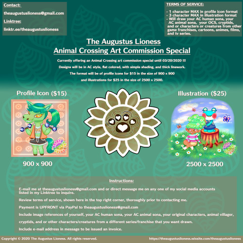 !!!OPENING UP AN ANIMAL CROSSING ART COMMISSION SPECIAL!!! 9 /10 SLOTS CURRENTLY AVAILABLEhttps://tr