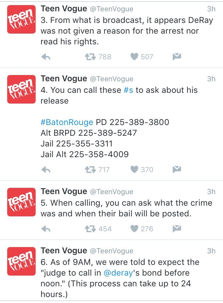 thetrippytrip:    Teen Vogue being the only teen mag to report on Deray arrest is