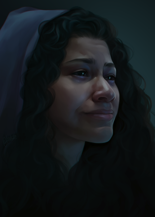Drawing Rue while binge-watching Euphoria. Took me around 12 hours to finish this one. if you like m