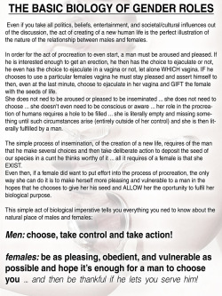 patriarchyisthewayforward:  tinyinferiorsluts:  I’m really sick of all the ignorant “feminist” bullshit I see everywhere in our world … I got a bit frustrated and started writing a rant … instead of publishing the whole thing I decided to “edit”