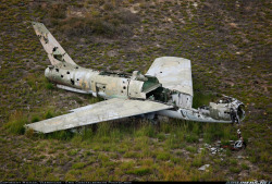 retrowar:  Remains of a F-84 Thunderstreak