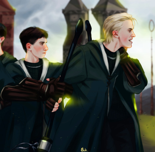 alek-r:Draco’s mocking while Harry’s trying to control himself