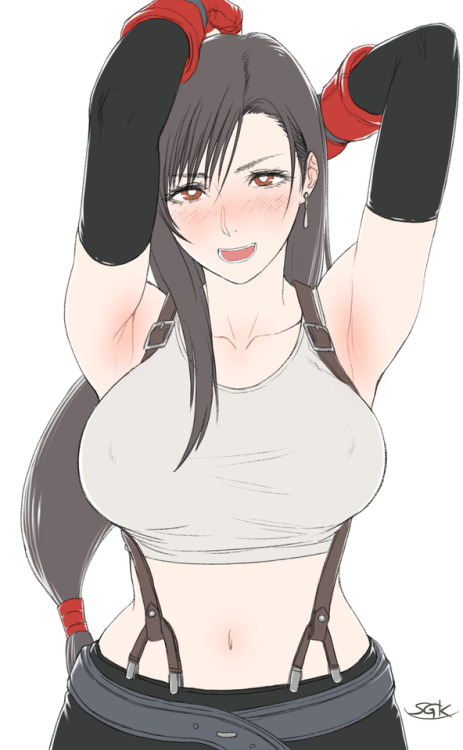 sgk1100: ティファ描きました。 せっかくなので途中段階を詰めておきますね。 FF7 Tifa PIXIV