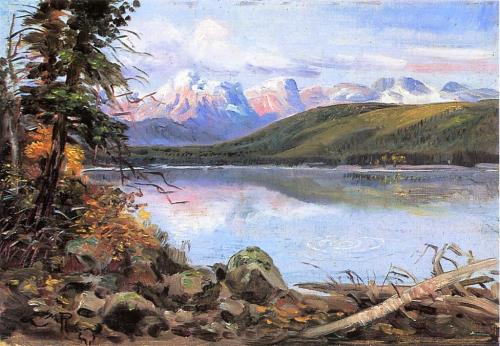 artist-charles-russell: Lake McDonald, 1901, Charles M. Russell