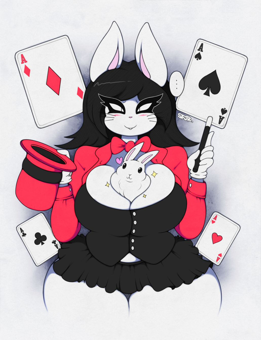 sfjr-art:  ~ Magic Bunny ~   That is one happy bunception! Now in colour! Commissioned