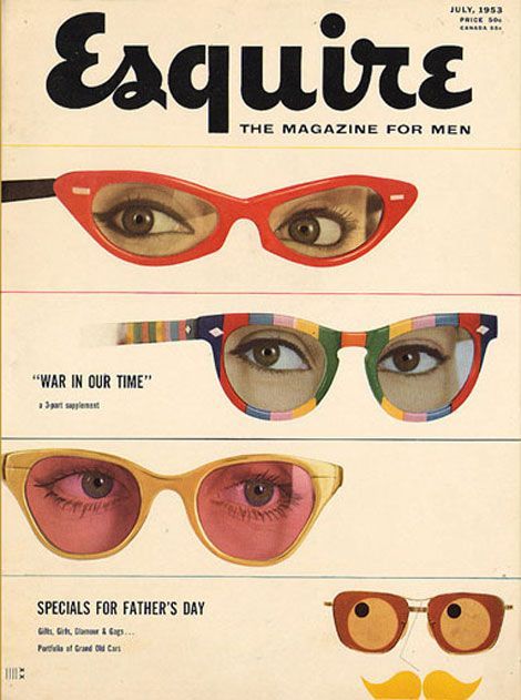 retrogasm:  Esquire Magazine cover by Henry Wolf / July 1953 