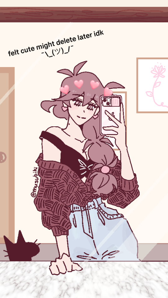just wanted to draw mochi with a cute phone so here have a thing ¯\_(ツ)_/¯ #the cat witchs guild  #the misc adventures of mochi and lime #tcwg#tmaomal#mochi#lime#limochi#art#comic#ocs#original #i think im gonna upgrade to that pink iphone soon so i wanted to draw her with it !!!  #lime simping hours