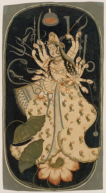 Twenty-armed Mahadevi, Bikaner, Rajasthan, ca. 1725 Ultimately powerful and creative, Mahadevi is un
