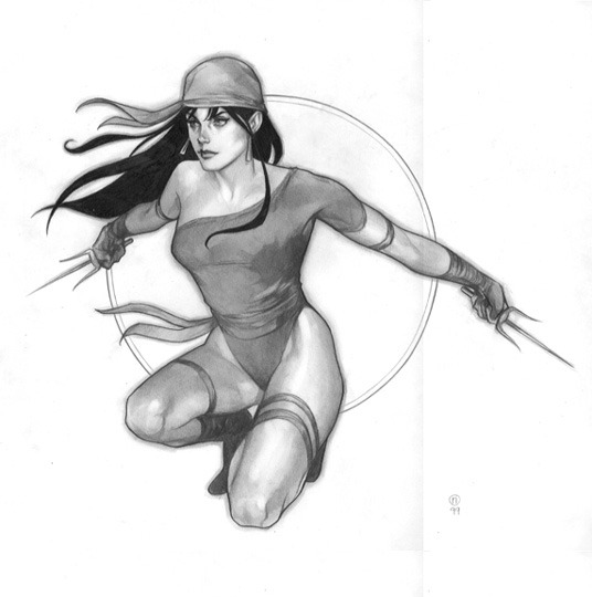 marvelwomenkickingass:  Elektra by Phil Noto