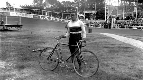 historicaltimes:Marshall Taylor, known as “The Black Cyclone”, poses for a photo before a race, 1906