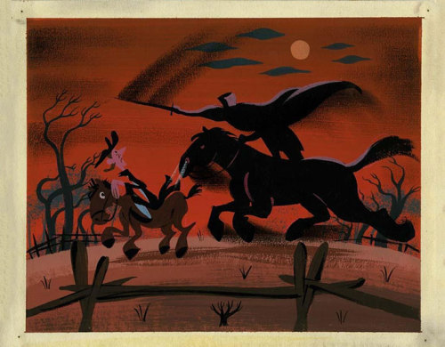 brianmichaelbendis:Mary Blair’s concept art for Disney’s The Legend of Sleepy Hollow (1949).Via: Mag