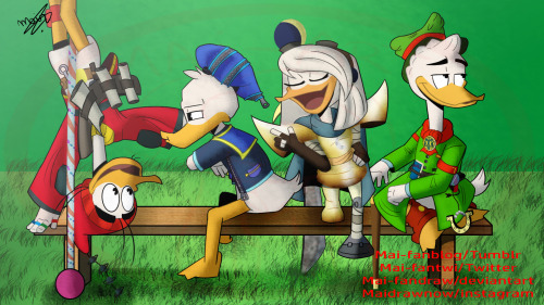 &ldquo;Duck Cousins (Kingdom Hearts)&quot;  A small family reunion at the Disney castle