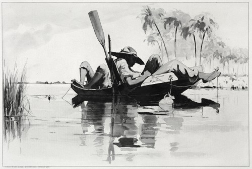 artist-homer:  A Fishing Party, Winslow Homer, 1890, Cleveland Museum of Art: PrintsMedium: line engravinghttps://clevelandart.org/art/1942.1199