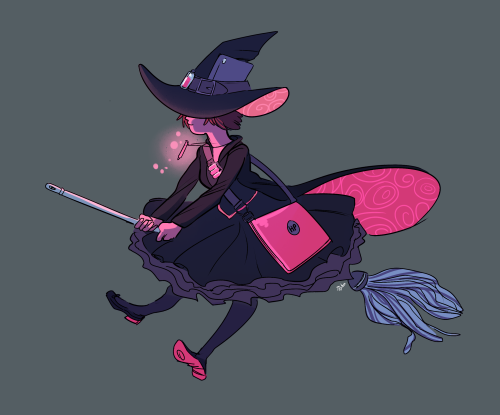 My witchsona, colourist themed. Because I’d totally fly on a mop.