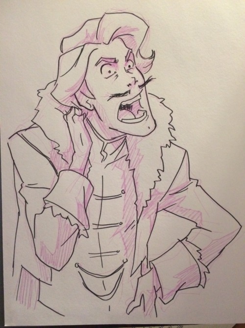 thebestlaurenmontgomery:  A Varrick I drew in Sean Gantka’s LOK art book. I liked how he turned out so I took a picture. Varrick looks mad, but I assure you, I harbor no I’ll will towards Sean. He’s a good guy. 