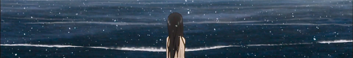 :  The calmed sea is Ojoshi-sama’s heart.  A peaceful heart that lost its love and will never storm again. 