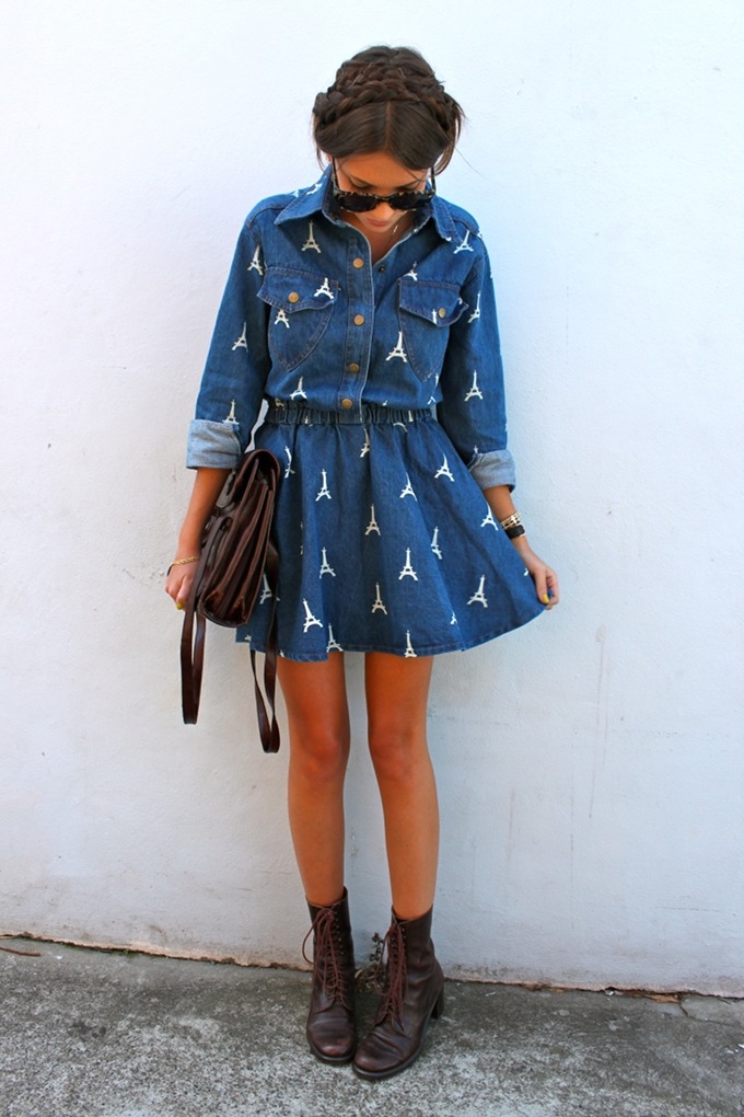 fashionpassionates:  Get the dress here: VINTAGE DENIM PARIS DRESS Shop FP | Fashion