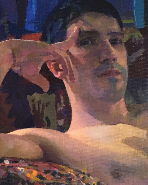 alanspazzaliartist:Nebojsa Zdravkovic, Discount Days, Portrait of Alex,oil on canvas, 